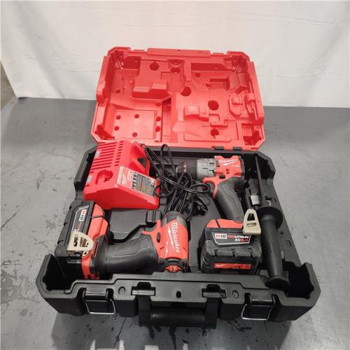 AS-IS- Milwaukee  FUEL 18V Lithium-Ion Brushless Cordless Hammer Drill and Impact Driver Combo Kit