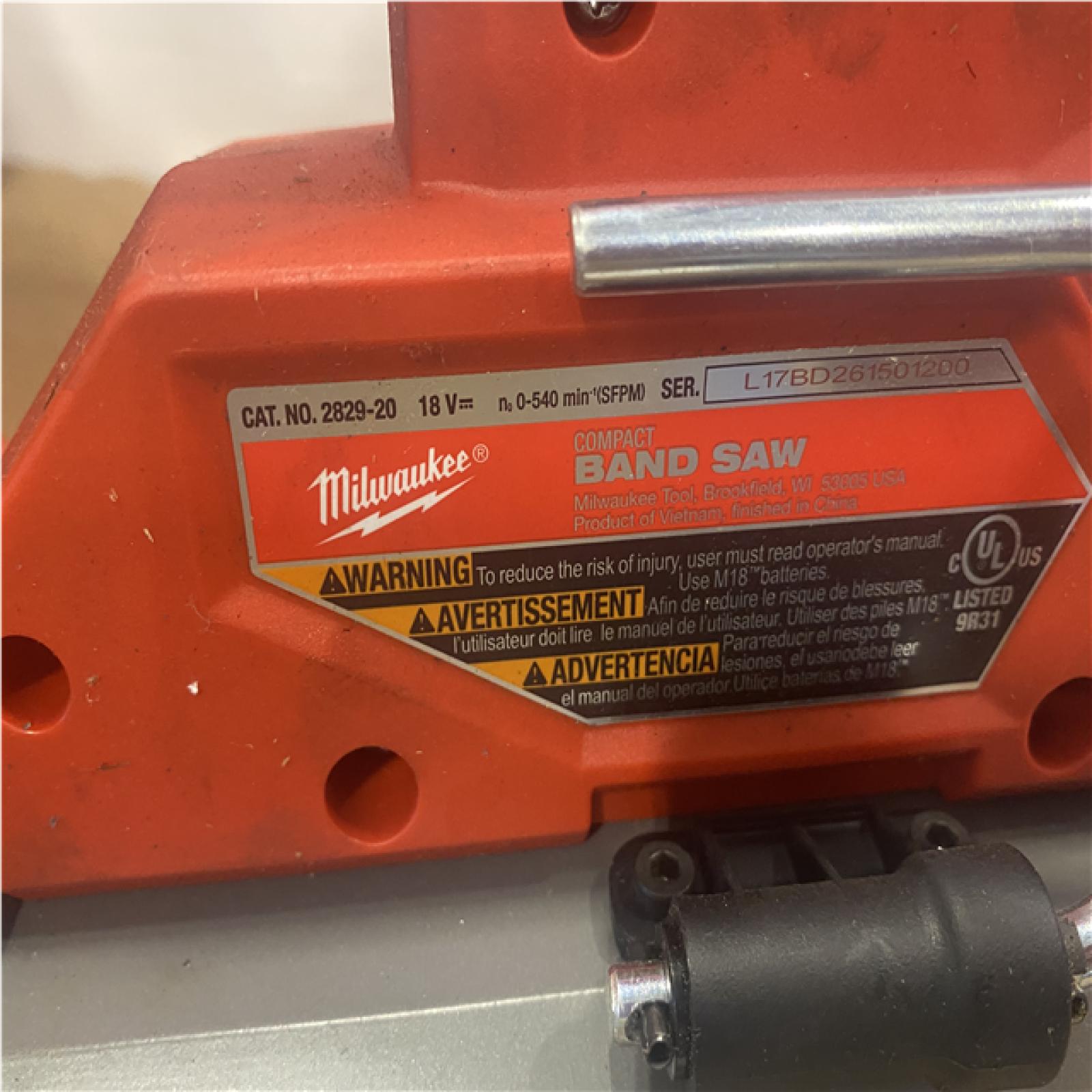AS-IS Milwaukee FUEL 18V Lithium-Ion Brushless Cordless Compact Bandsaw (Tool-Only)