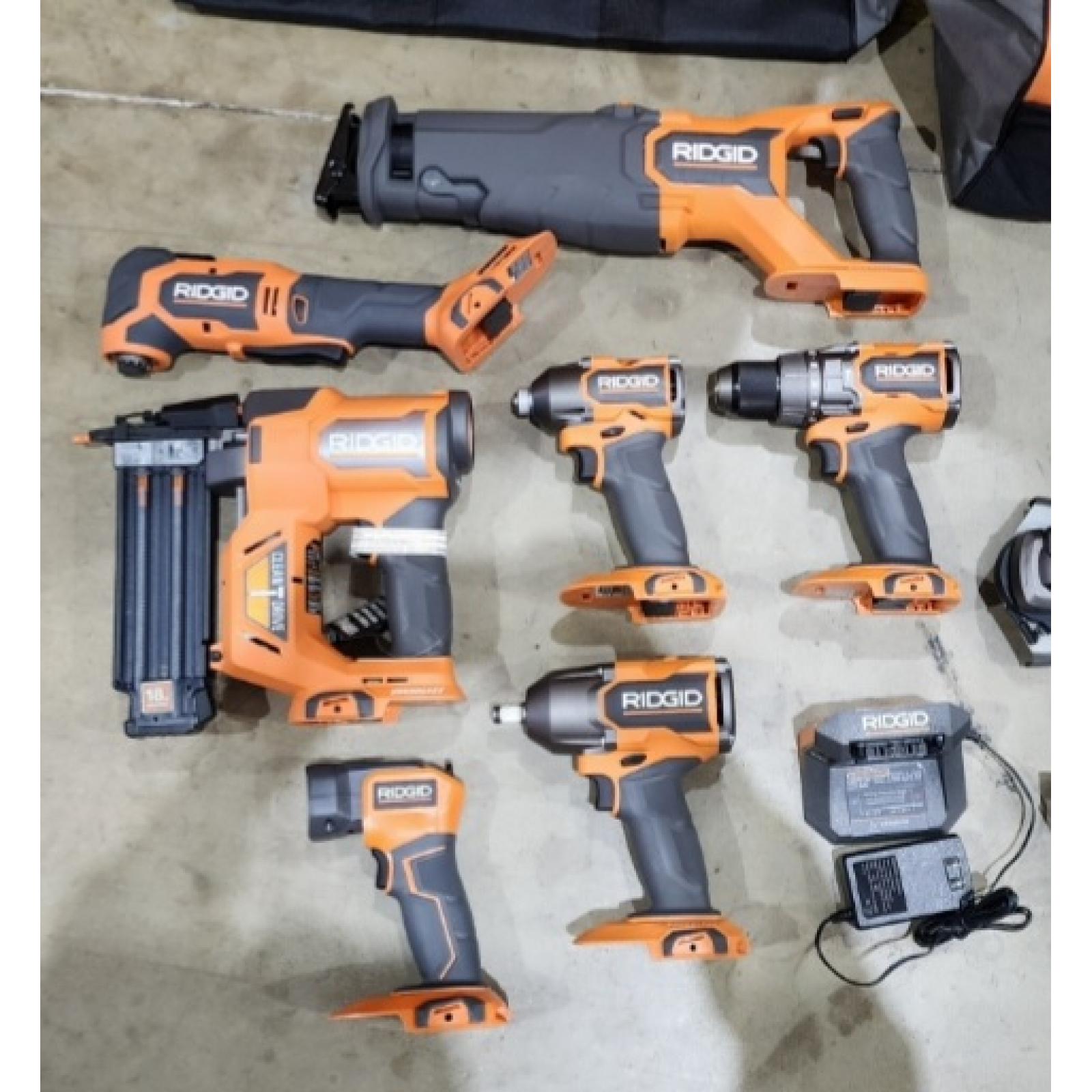 HOUSTON LOCATION - AS-IS RIGID18V Brushless 9-Tool Combo Kit with 6.0 Ah and 2.0 Ah MAX Output Batteries and Charger