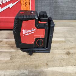 HOUSTON LOCATION - AS-IS Milwaukee-3522-21 Green Beam Laser Cross Line Plumb Point USB Rechargeable