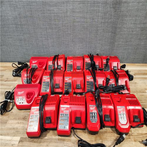 HOUSTON LOCATION - AS-IS MILWAUKEE BATTERY CHARGER PACK QTY - 15