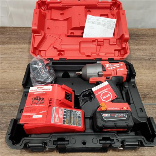 AS-IS Milwaukee 2862-22R M18 FUEL 18V ONE-KEY Lithium-Ion Brushless Cordless 1/2 High-Torque Impact Wrench with Pin Detent Kit (5.0 Ah Resistant Batteries)