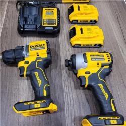 AS-IS DEWALT ATOMIC 20-Volt MAX Lithium-Ion Cordless Combo Kit (2-Tool) with (2) 2.0Ah Batteries, Charger and Bag