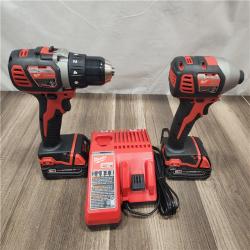 AS-IS- Milwaukee 18V Cordless Brushed 2-Tool Drill/Driver and Impact Driver Kit