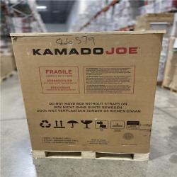 DALLAS LOCATION -AS-IS Kamado Joe Big Joe III 24 in. Charcoal Grill in Red with Cart  Side Shelves  Grate Gripper  and Ash Tool