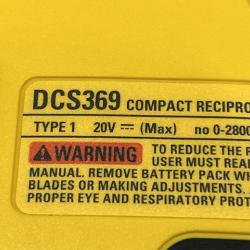 AS-IS DEWALT ATOMIC 20V MAX Cordless Brushless Compact Reciprocating Saw (Tool Only)