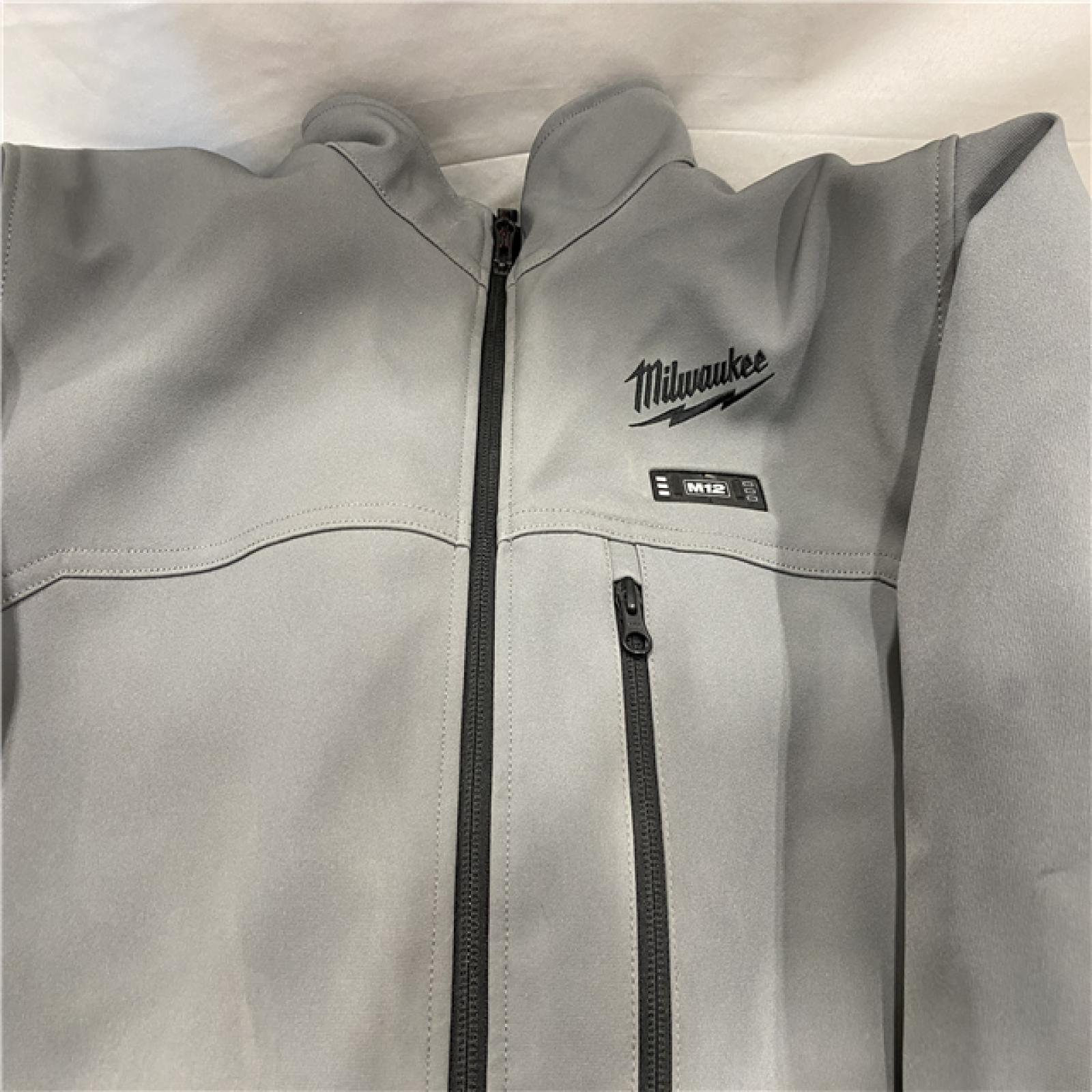 AS-IS Milwaukee Men's X-Large 12-Volt Lithium-Ion Cordless Tough Shell Gray Heated Jacket Kit
