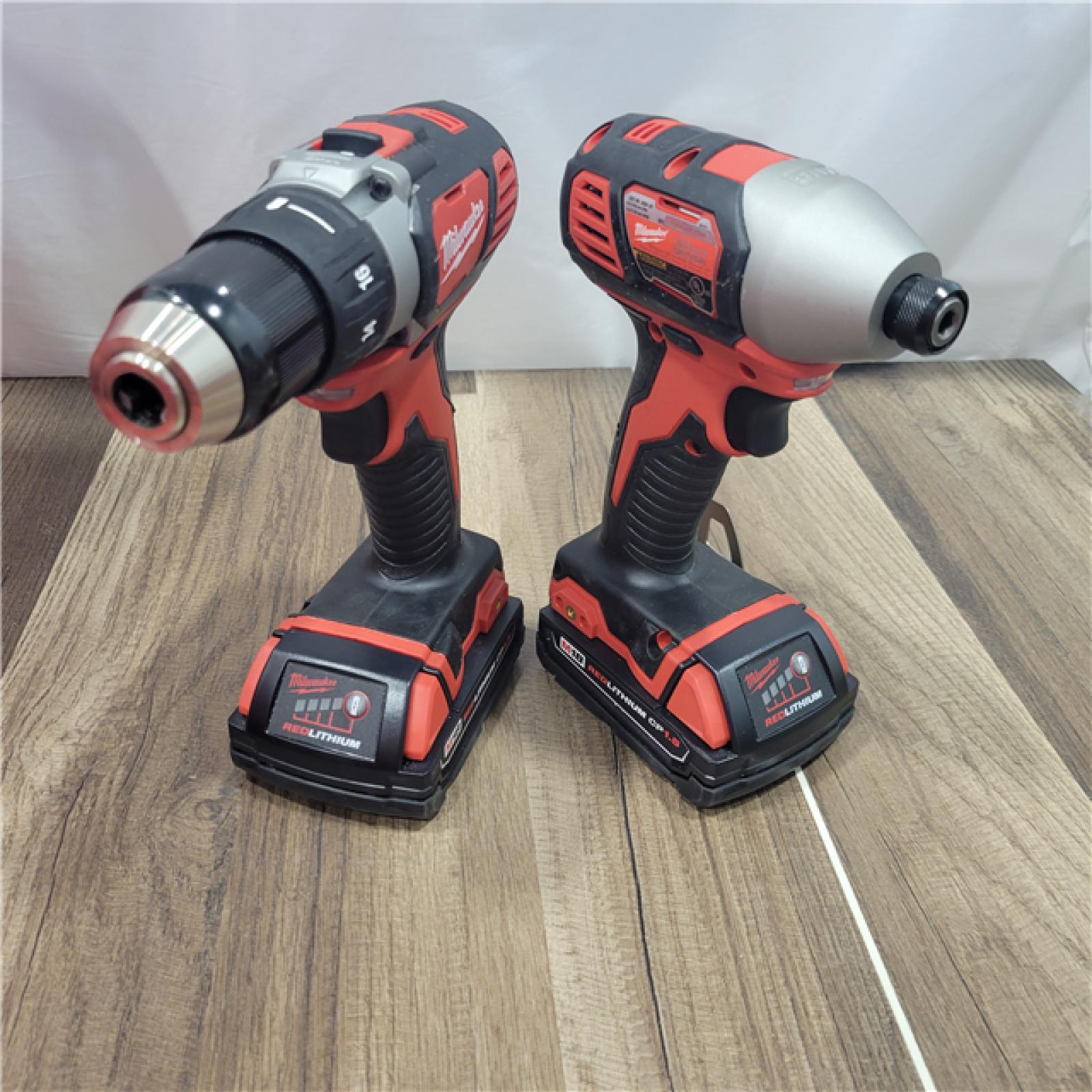 AS-IS Milwaukee M18 18V Cordless Brushed 2 Tool Drill/Driver and Impact Driver Kit