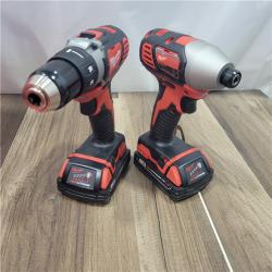 AS-IS Milwaukee M18 18V Cordless Brushed 2 Tool Drill/Driver and Impact Driver Kit