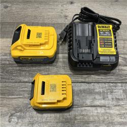 AS-IS DEWALT 20V MAX XR POWERSTACK Lithium-Ion Battery Starter Kit with 5.0Ah and 1.7Ah Batteries and Charger