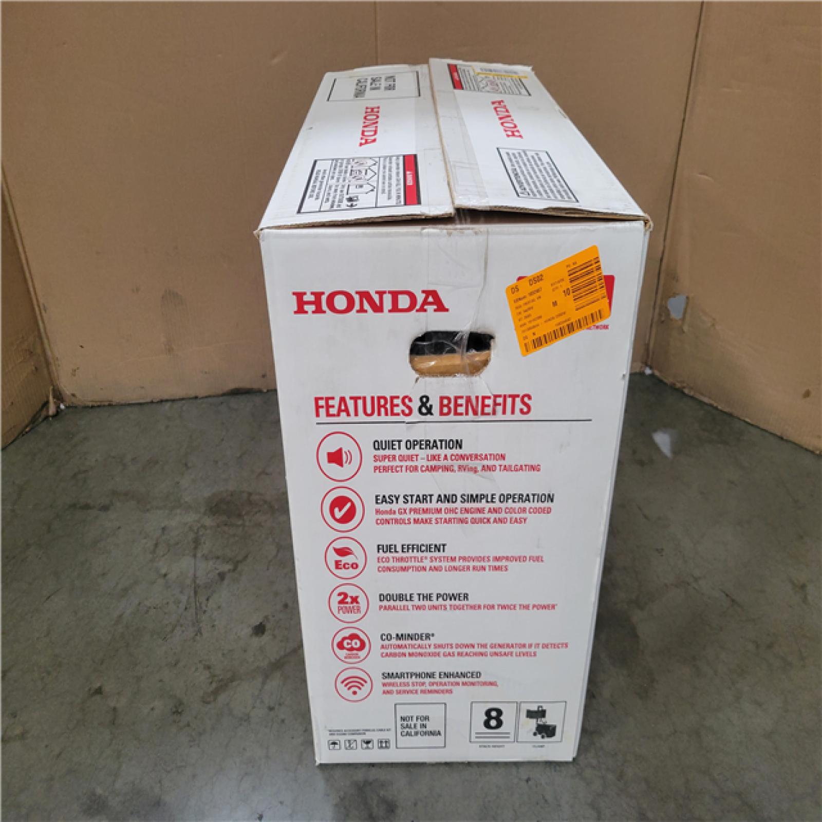CALIFORNIA NEW HONDA 2 200-WATT/1 800 WATT RECOIL STATT GASOLINE POWERED INVERTER GENERATOR