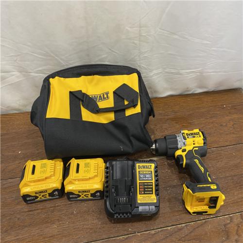 AS-IS DEWALT 20V MAX XR Hammer Drill and ATOMIC Impact Driver 2 Tool Cordless Combo Kit with (2) 4.0Ah Batteries, Charger, and Bag