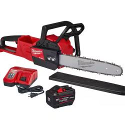 NEW!- Milwaukee M18 FUEL 16 in. 18V Lithium-Ion Brushless Battery Chainsaw Kit with 12.0 Ah Battery and M18 Rapid Charger