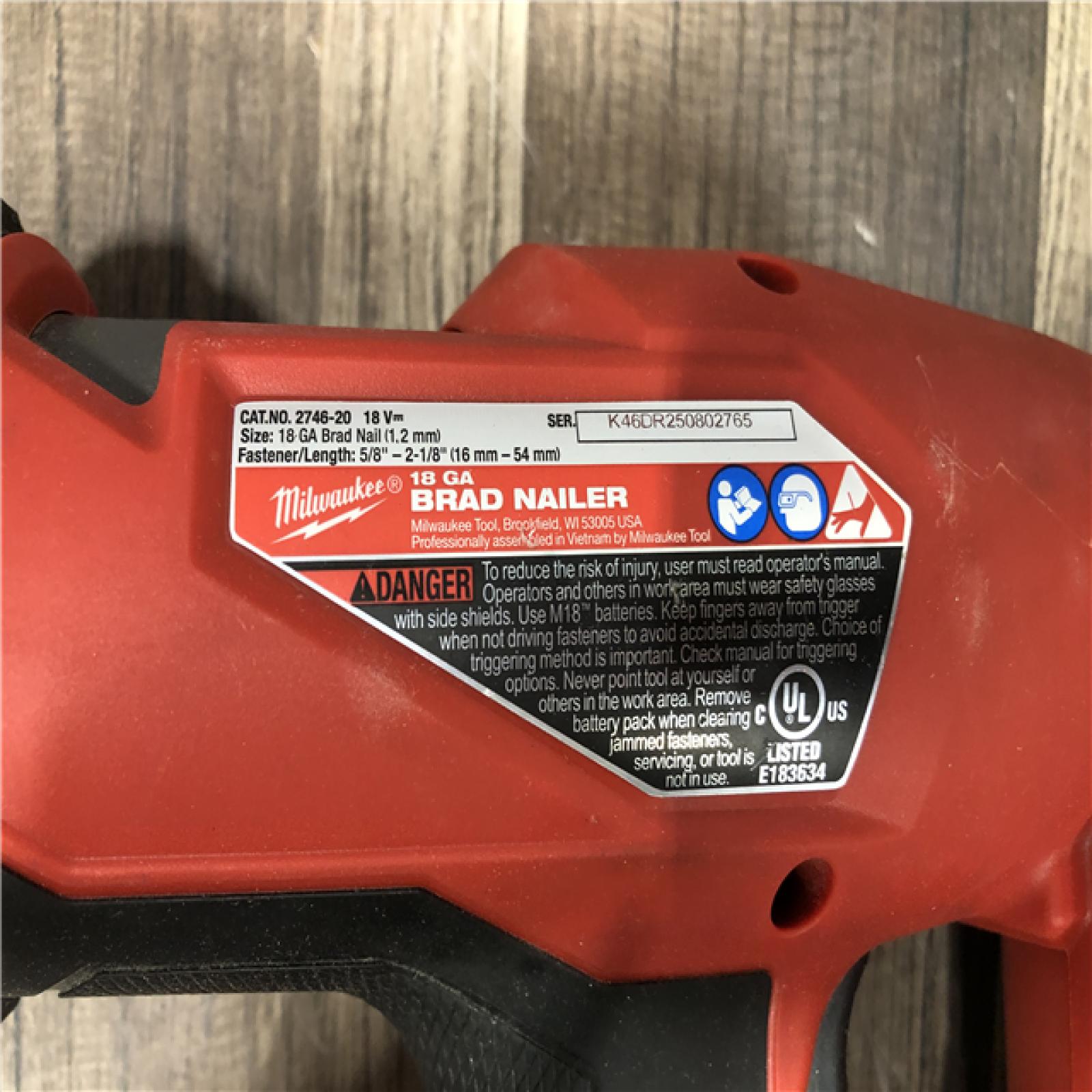 AS-IS Milwaukee FUEL 18-Volt Lithium-Ion Brushless Cordless Gen II 18-Gauge Brad Nailer (Tool-Only)