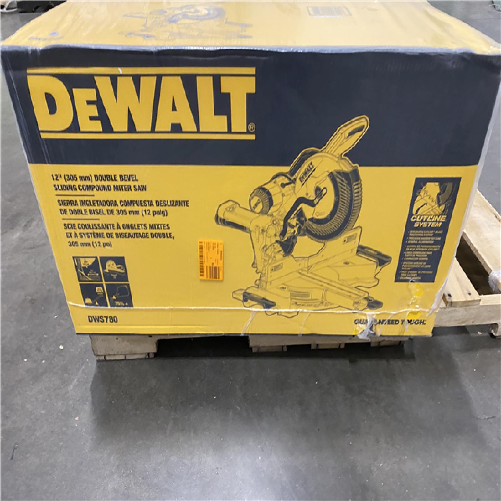 Dallas Location -NEW- DWS780- DEWALT 12-in 15-Amp Dual Bevel Sliding Compound Corded Miter Saw(Lot Of 2)