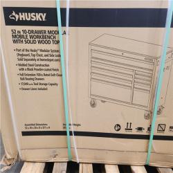 Phoenix NEW Husky Modular Tool Storage 52 in. W x 20 in. D Standard Duty Black Mobile Workbench Cabinet