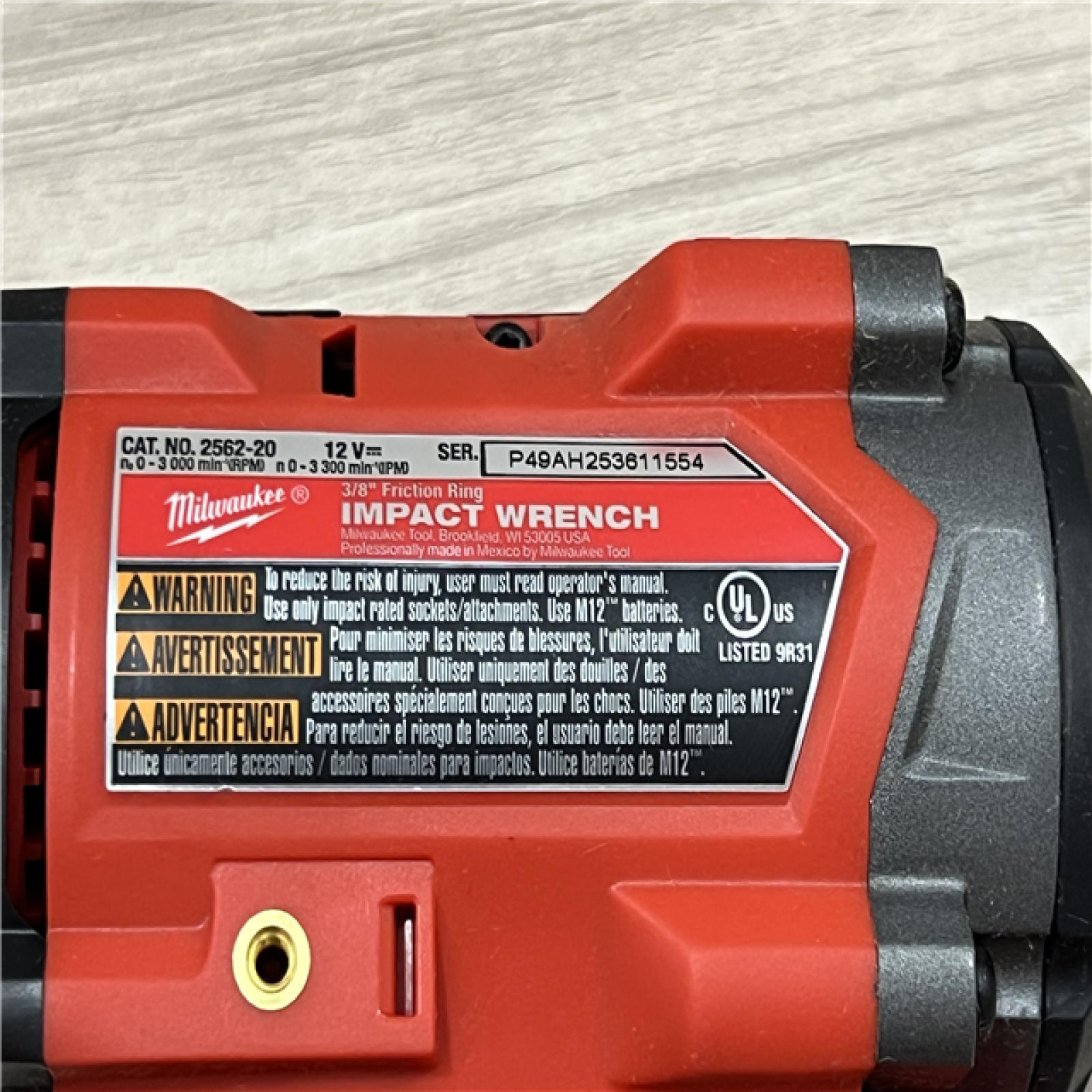 AS-IS Milwaukee  FUEL 12V Lithium-Ion Brushless Cordless Stubby 3/8 in. Impact Wrench (Tool-Only)