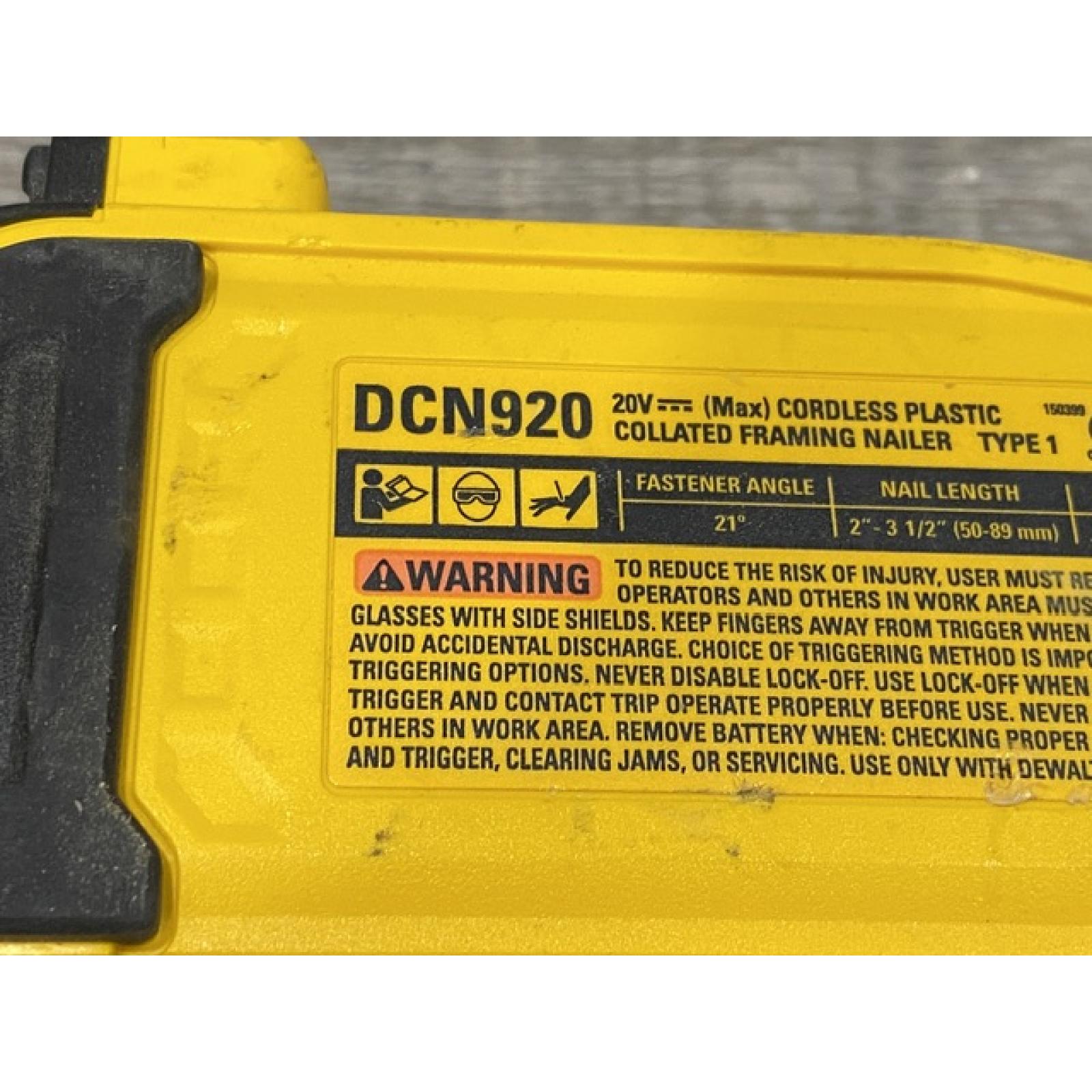 AS-IS DEWALT 20-Volt 21° Cordless Framing Nailer (Tool-Only)
