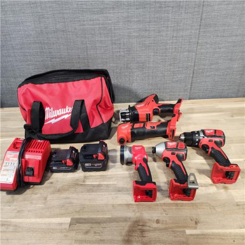 HOUSTON LOCATION - AS-IS M18 18V Lithium-Ion Cordless Combo Kit (5-Tool) with (2) Batteries, Charger and Tool Bag