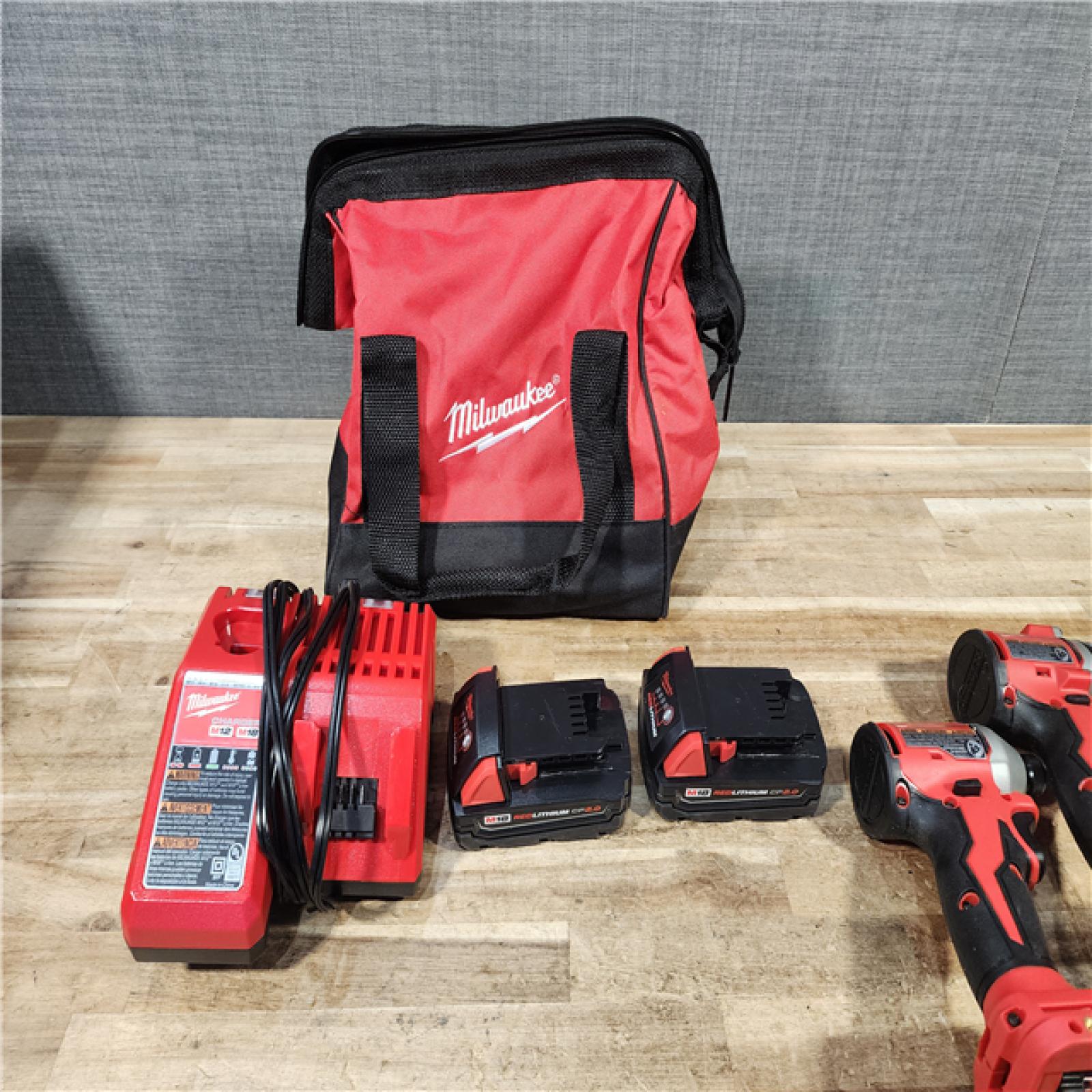 HOUSTON LOCATION - AS - IS Milwaukee 18V Lithium-Ion Brushless Cordless Compact Drill/Impact Combo Kit