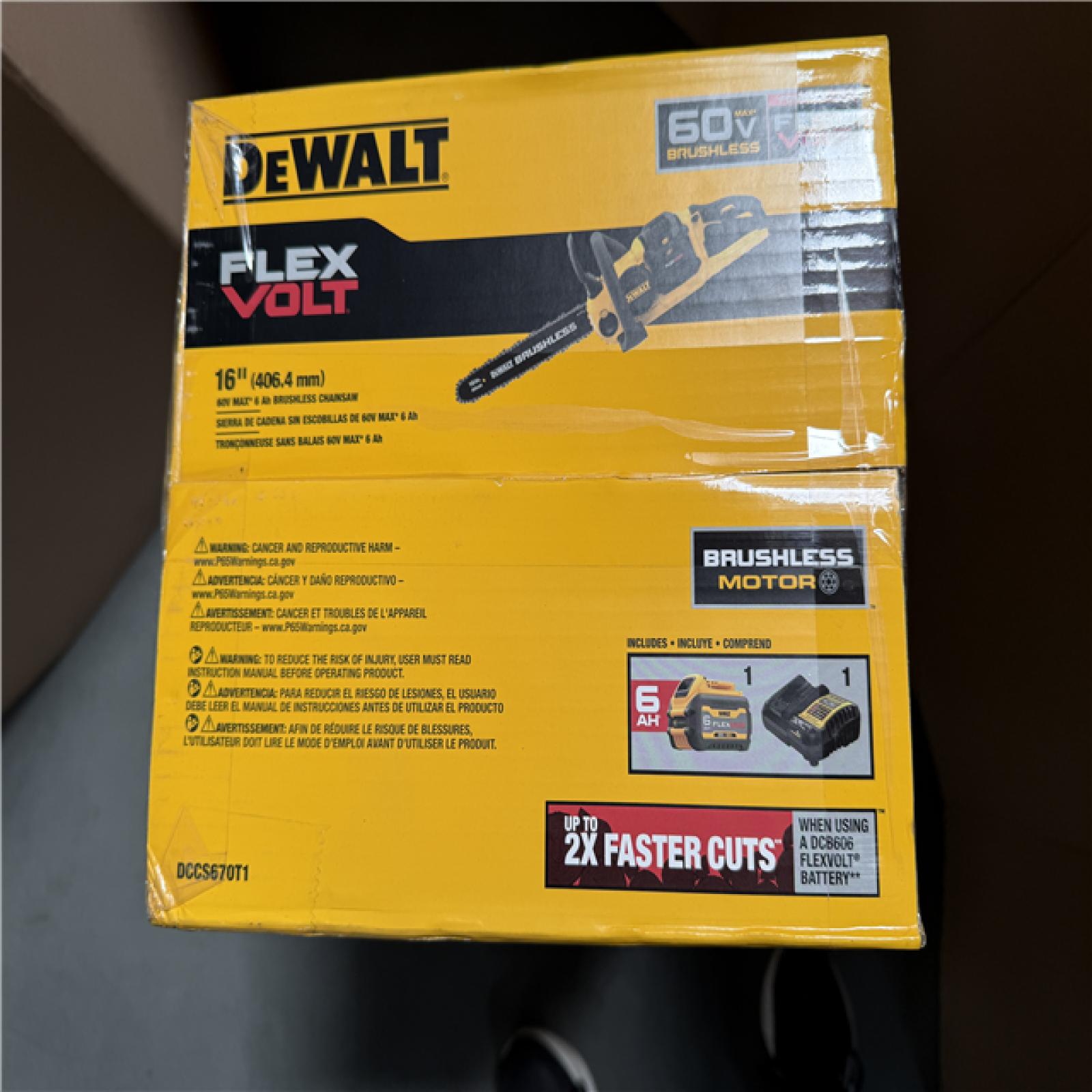 California AS-IS DeWalt Flex Volt 16  60V Max 6AH Brushless Chainsaw