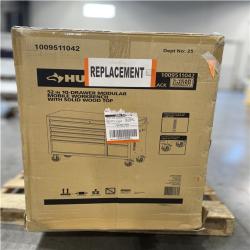 DALLAS LOCATION- AS-IS HUSKY 52 in. W x 20 in. D 10-Drawer Black Mobile Workbench Cabinet