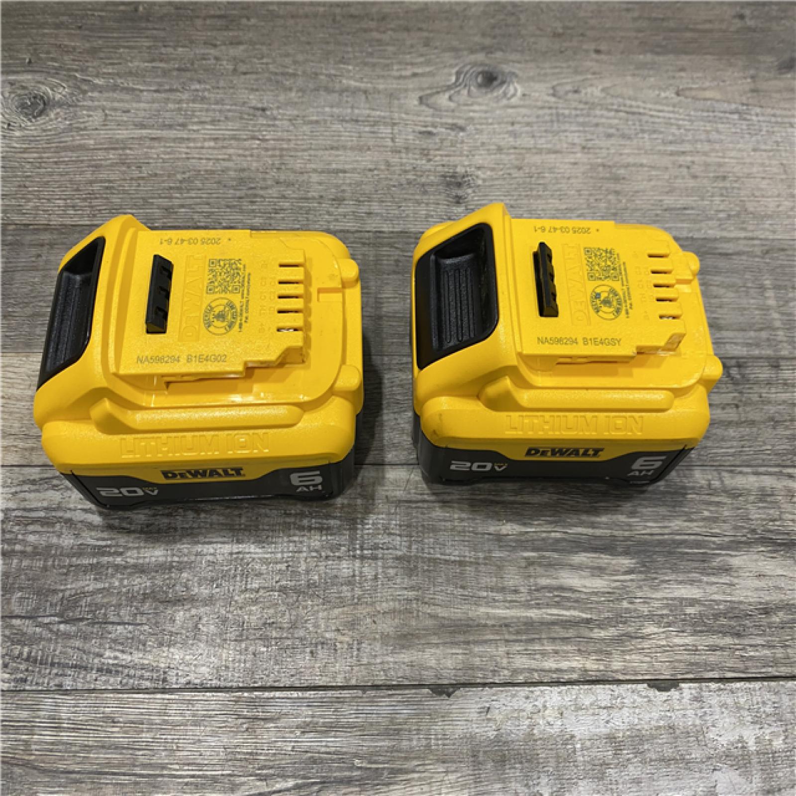 AS-IS DEWALT 20V MAX Lithium-Ion 6.0Ah Battery (2-Pack)