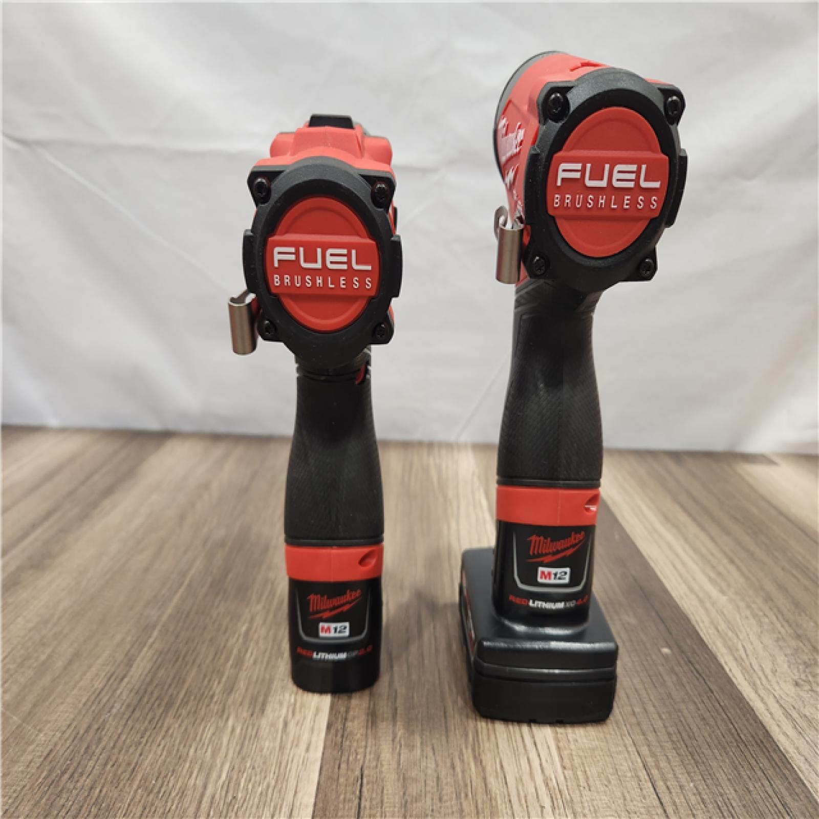 AS-IS- Milwaukee 12V Brushless Hammer Drill and Impact Driver Combo Kit