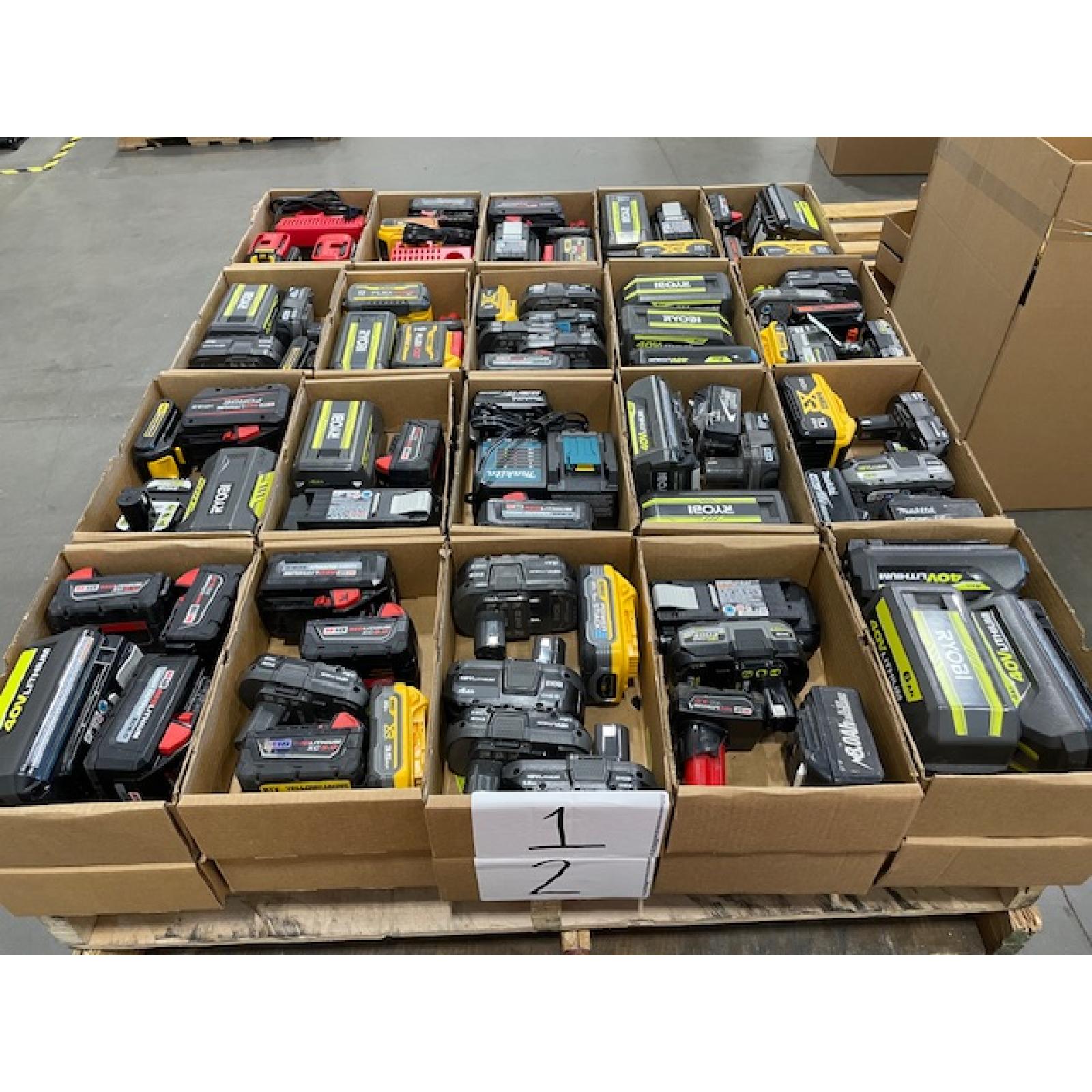 DALLAS LOCATION - AS-IS BATTERY AND CHARGERS PALLET