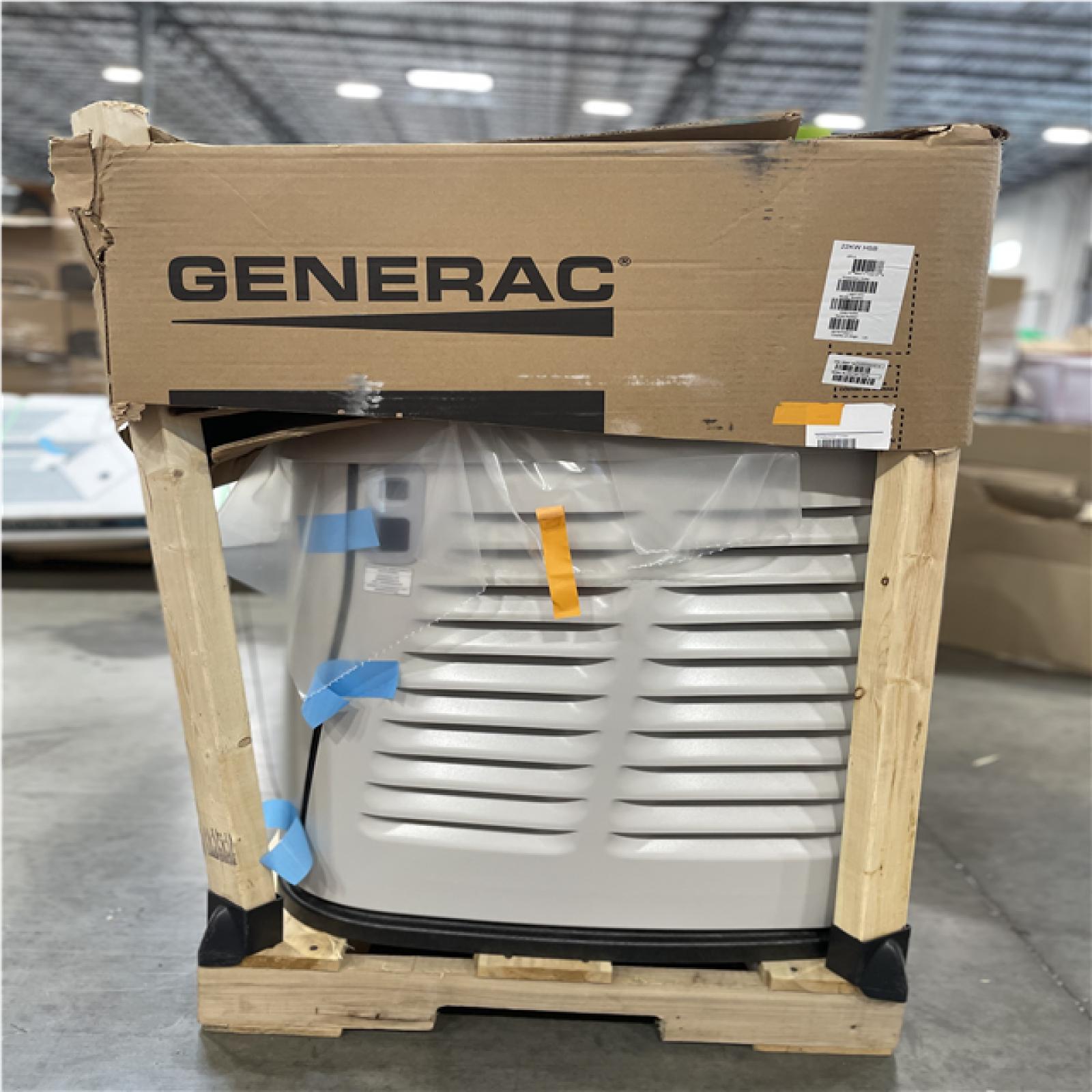 DALLAS LOCATION- AS-IS GENERAC 22kW Air-Cooled Auto Start Natural Gas or Propane Whole House Generator and 200 Amp Transfer Switch