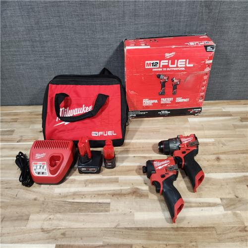HOUSTON LOCATION - AS-IS (APPEARS LIKE NEW) Milwaukee FUEL 12-Volt Lithium-Ion Brushless Cordless Hammer Drill and Impact Driver Combo Kit