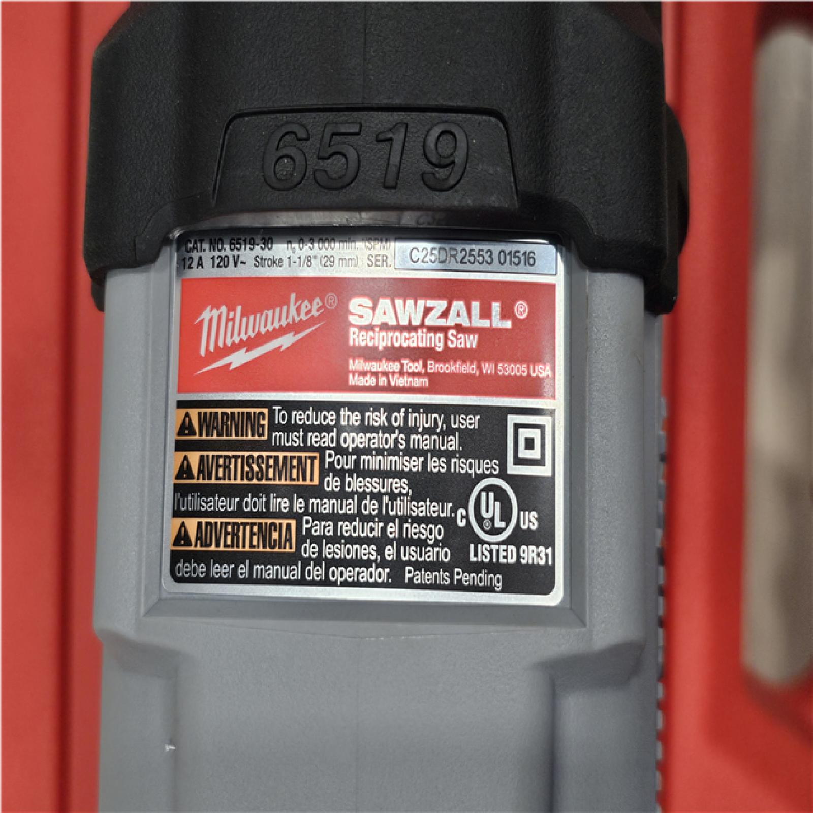 AS-IS 12 Amp 1-1/8 in. Stroke SAWZALL Reciprocating Saw and Case