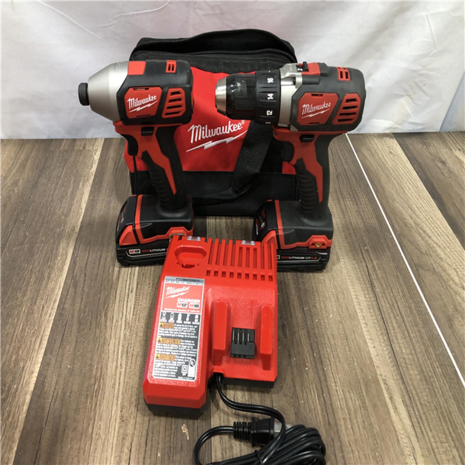 AS-IS Milwaukee 18V Lithium-Ion Cordless Drill Driver/Impact Driver Combo Kit