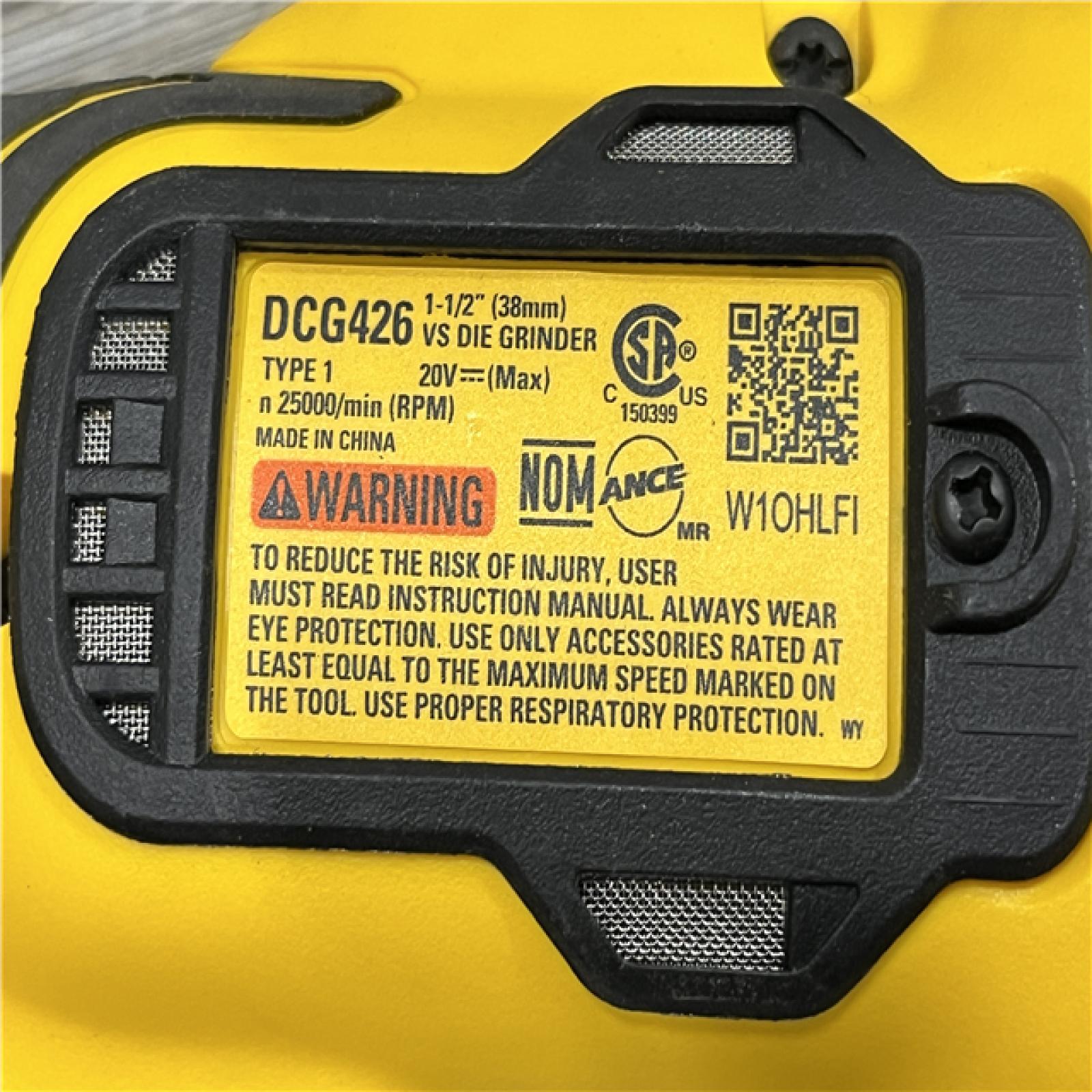 AS-IS DEWALT 20-Volt MAX XR Lithium-Ion Cordless Brushless 1-1/2 in. Variable Speed Die Grinder (Tool-Only)