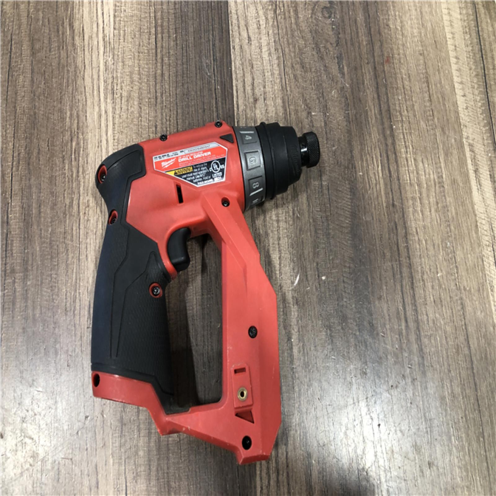 AS-IS Milwaukee FUEL 12V Lithium-Ion Brushless Cordless 4-in-1 Installation 3/8 in. Drill Driver with 4 Tool Head (Tool-Only)