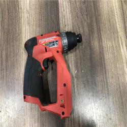 AS-IS Milwaukee FUEL 12V Lithium-Ion Brushless Cordless 4-in-1 Installation 3/8 in. Drill Driver with 4 Tool Head (Tool-Only)