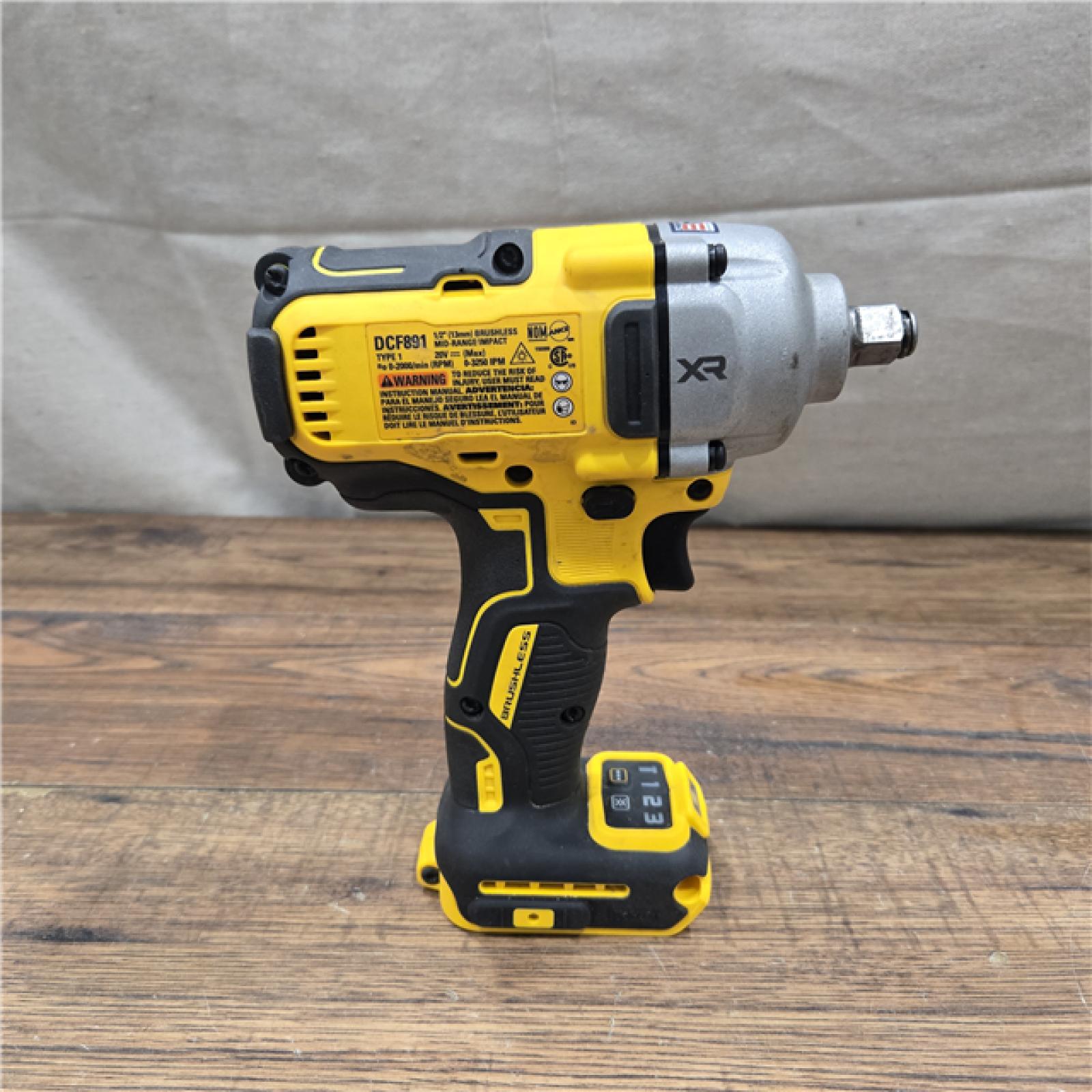 AS-IS DeWalt 20V MAX 1/2 in. Cordless Brushless Mid-Range Impact Wrench Tool Only