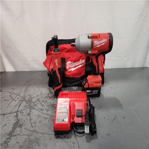 AS-IS- Milwaukee M12/M18 12/18V Lithium-Ion Cordless 3/8 in. Ratchet and 1/2 in.Combo Kit