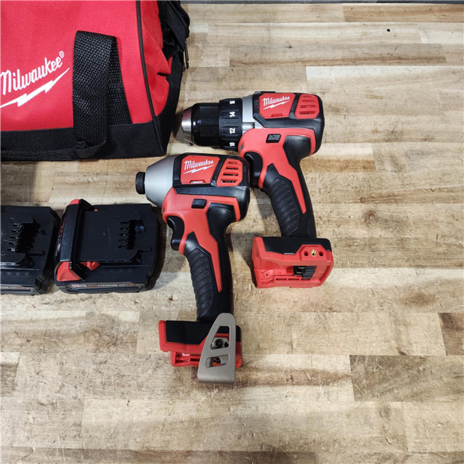 HOUSTON LOCATION - AS - IS Milwaukee 18V Lithium-Ion Cordless Drill Driver/Impact Driver Combo Kit