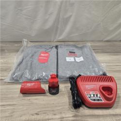 AS-IS Women's Small M12 12V Lithium-Ion Cordless Gray Heated Jacket Hoodie Kit