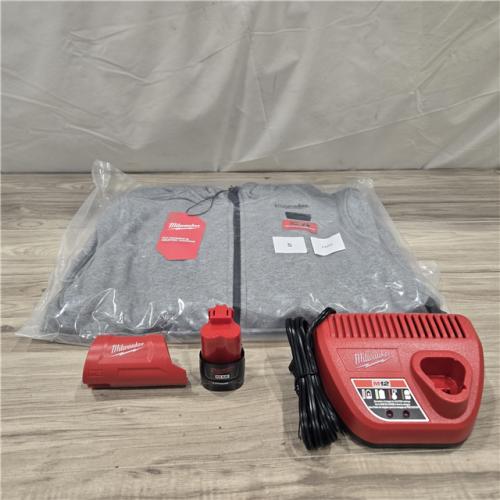 AS-IS Women's Small M12 12V Lithium-Ion Cordless Gray Heated Jacket Hoodie Kit