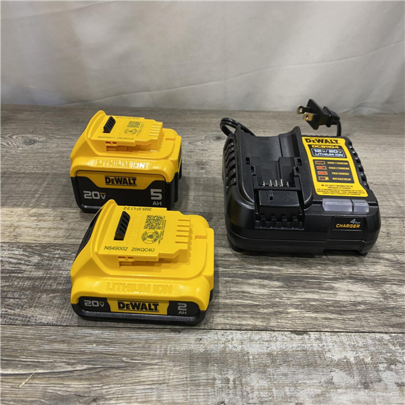 AS-IS DEWALT 20V MAX Lithium-Ion Battery Kit with 5.0Ah and 2.0Ah Battery and Charger