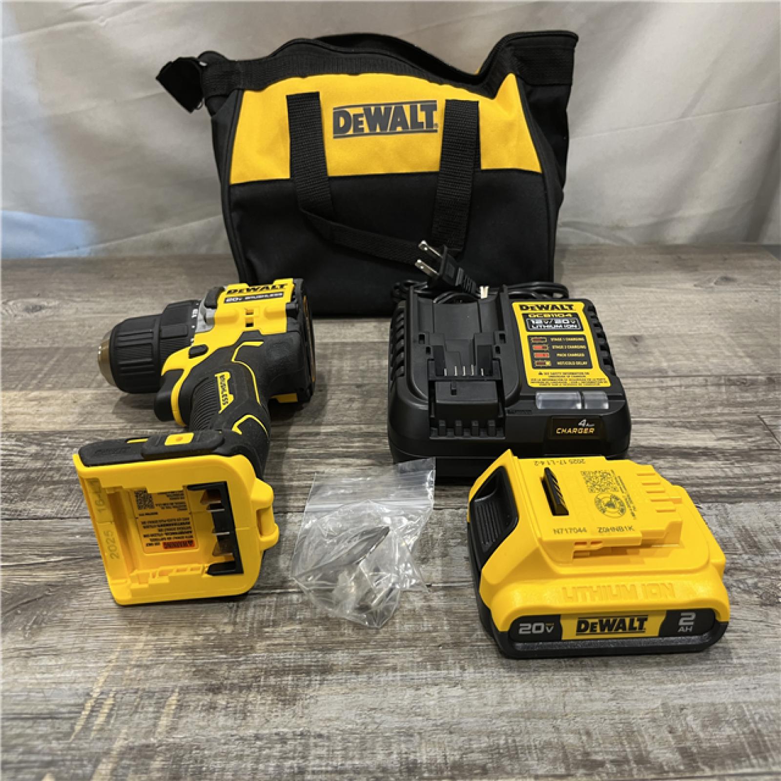 AS-IS DEWALT Atomic 20V Lithium-Ion Cordless Compact 1/2 in. Drill/Driver Kit