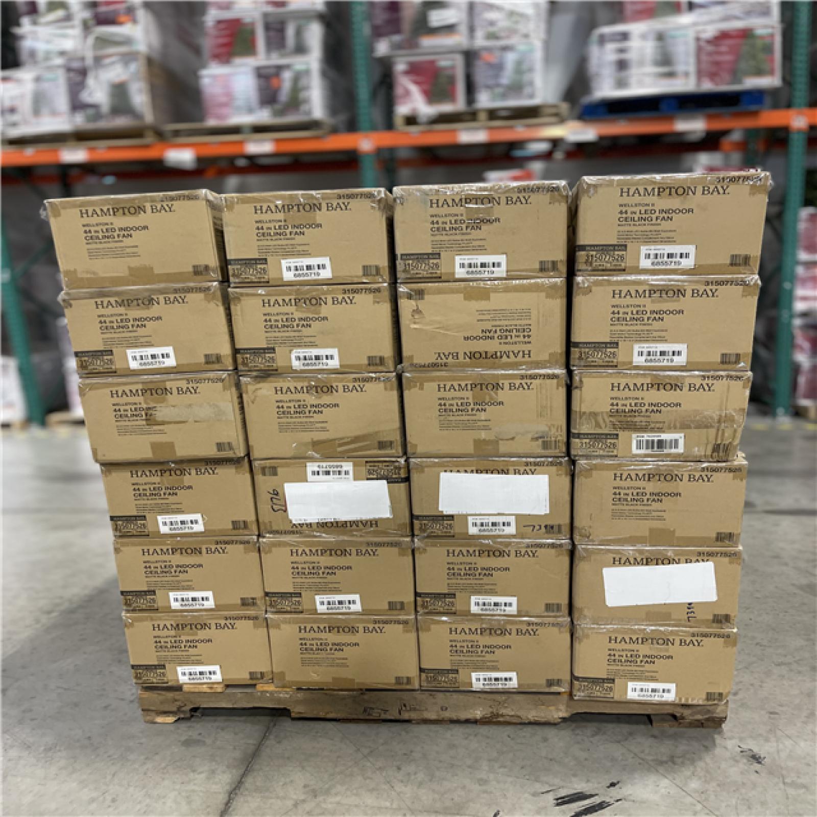 DALLAS LOCATION- Hampton Bay 37849 Wellston II 44 in. LED Matte Black Ceiling Fan with Light Kit (48 UNITS)