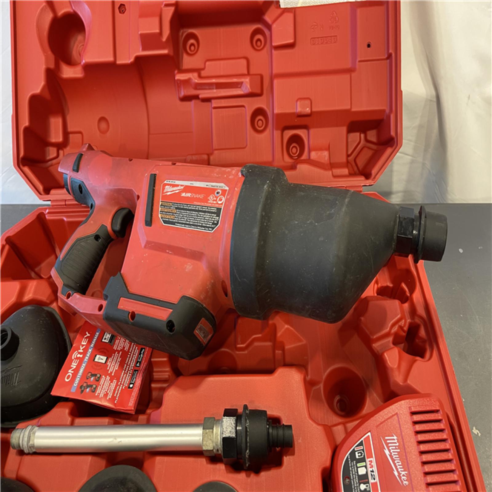 AS-IS - Milwaukee M12 12-Volt Lithium-Ion Cordless Drain Cleaning Airsnake Air Gun Kit