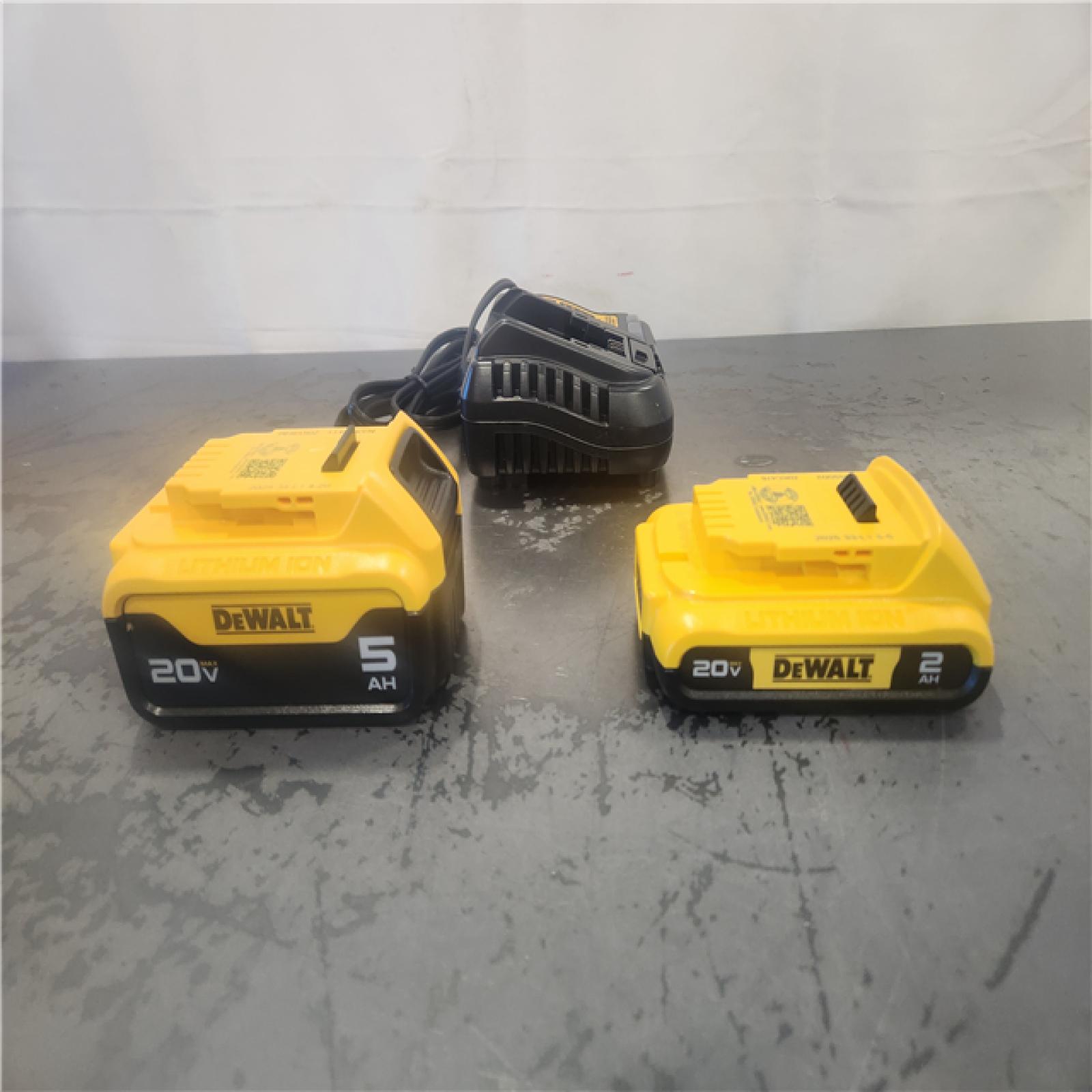 AS-IS- DEWALT 20V MAX Lithium-Ion Battery Kit with 5.0Ah and 2.0Ah Battery and Charger