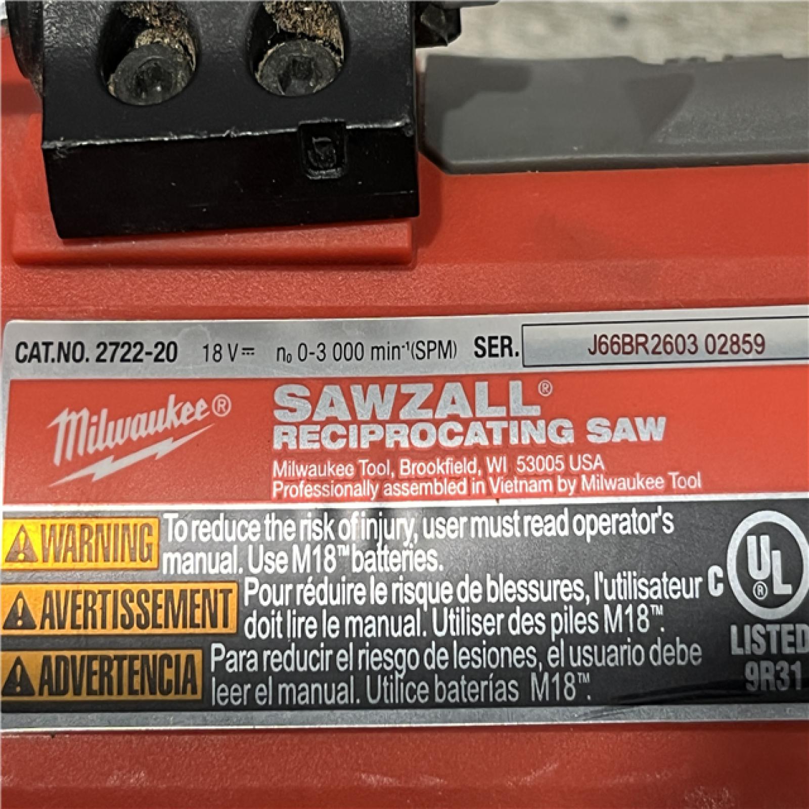 AS-IS Milwaukee FUEL 18V Lithium-Ion Brushless Cordless Super SAWZALL Orbital Reciprocating Saw (Tool-Only)