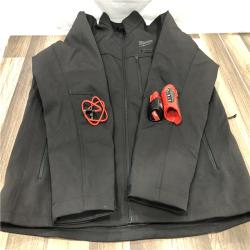 AS-IS Milwaukee Men's 2X-Large 12-Volt Lithium-Ion Cordless Tough Shell Black Heated Jacket Kit