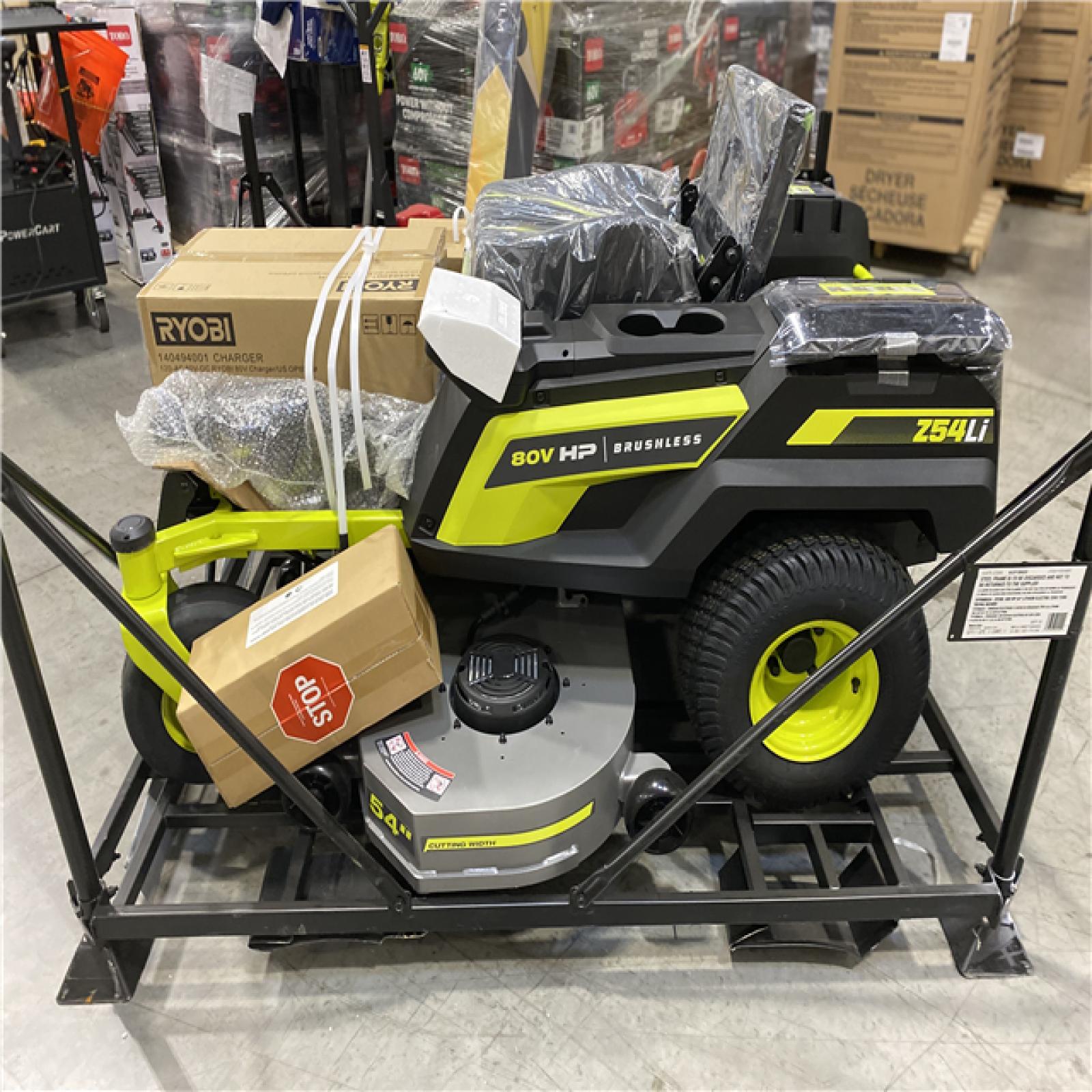 DALLAS LOCATION - NEW! RYOBI 80V HP Brushless 54 in. Battery Electric Cordless Zero Turn Riding Mower (3) 80V Batteries (4) 40V Batteries and Charger
