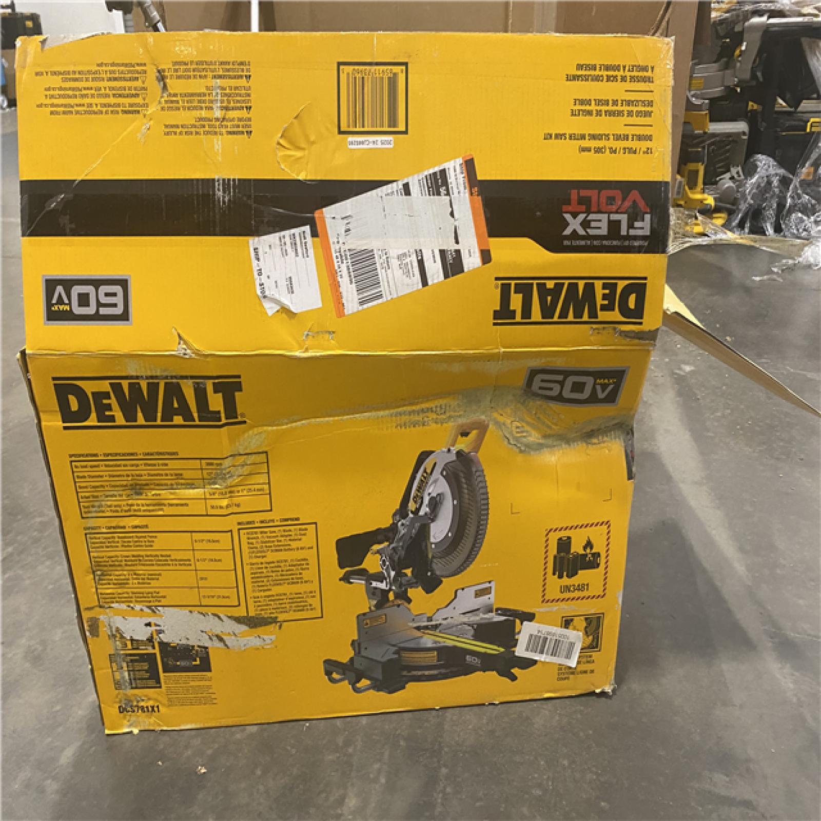 As-Is- DEWALT 60V Lithium-Ion 12 in. Cordless Sliding Miter Saw Kit with 9.0Ah Battery Pack